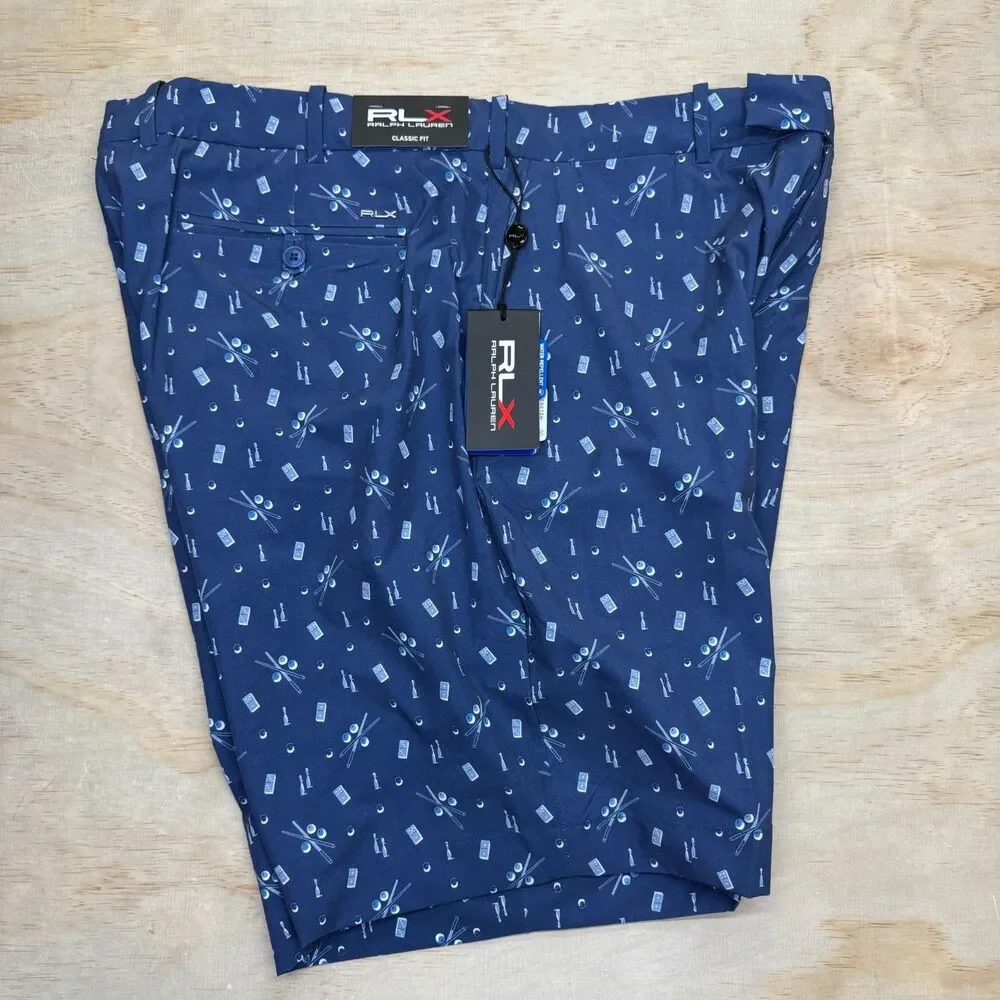NEW RLX Ralph Lauren Golf Cypress Novelty Print Shorts Clubhouse Billards Sz 38